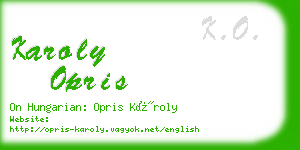 karoly opris business card